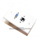 Placa Tapa VGA + RJ45 Cat5e ponchable ABS